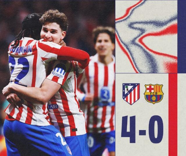 开云平台-【国王杯】马竞4比0巴萨!格子破门小蜘蛛传射